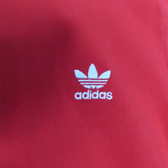 Adidas Originals Essential Tee Men XL Scarlet Red Trefoil Logo NEW - Picture 3 of 13